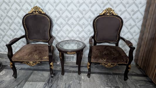 Room chairs set of 2, with table