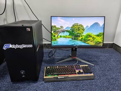 Full Gaming Setup PC + Gaming Screen (Liquid Cooling)