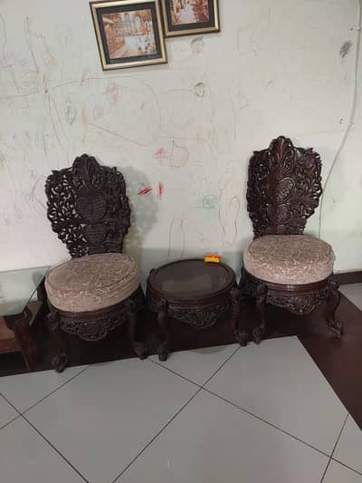 chinoti chairs/coffee chairs/bed room chairs/Pair of chairs with table