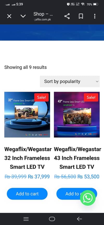 32 inches wega Flix android Led tv