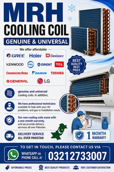 Cooling Coil Haier Gree Kenwood Orient Pel TCL