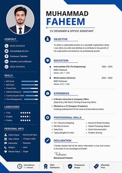 Professional CV Making Service Available”