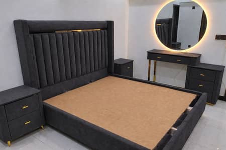 Bed Set/Double Bed/King Size Bed/Poshish Bed/Wooden Bed/Bubble Bed Set