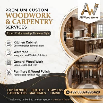 Carpenter Services | Wood Work | Kitchen Cabinets & Wardrobes