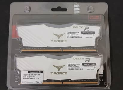 T-Force Delta 16GB (8x2) 3600MHz CL18 DDR4 White Rams With Box