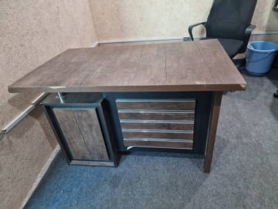 Office Table / Executive Desk with Drawer & Cabinet – Good Condition