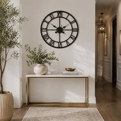 Wall Clock Roman Style Decorative Analogue Clock