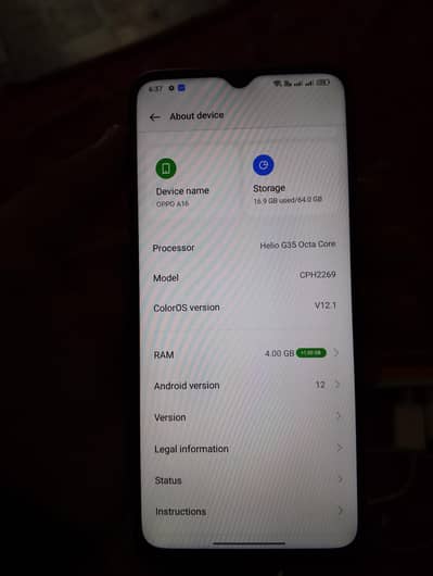 oppo A16 4ram 64 ram