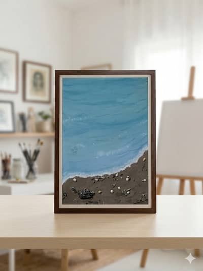 Beautiful Handmade 3D Sea Beach Resin Art Frame for Sale