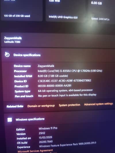 Dell latitude 7390 core i5 8th gen