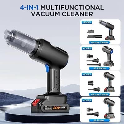 4-in-1 Cordless Vacuum Cleaner, Air Duster & Inflator (Brand New)