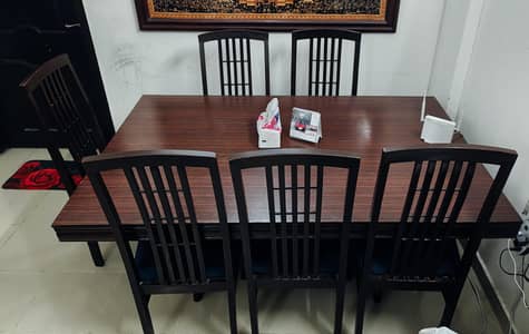 Wooden Dining Table with Chairs (6 Seater)