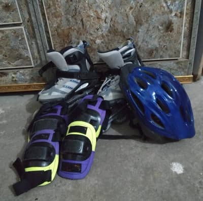 skating shoes with full kit helmet knee and elbow grips for sale