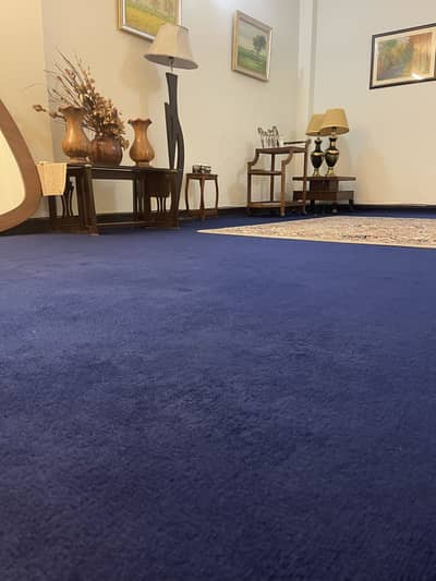 Navy Blue Wall to Wall Carpet in Excellent Condition
