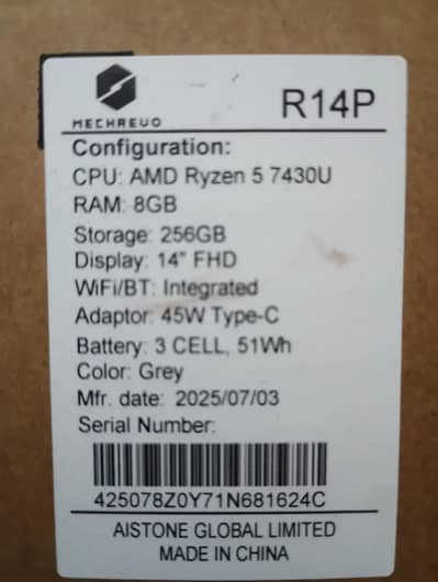 Ryzen5 7430. PM LAPTOP Brand New Box packed 13 months warranty