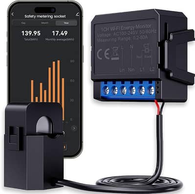 Tuya Smart WiFI Energy Meter CT Device 80A