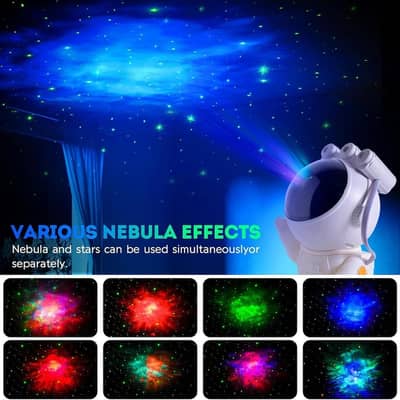 Astronaut Galaxy Star Projector with Timer & Remote Control – White