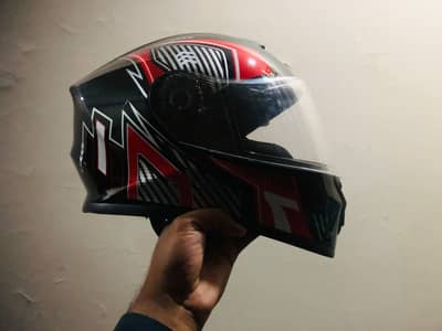 AXK Full-Face Bike Helmet - Red/Black, Good Condition, Stylish Design"