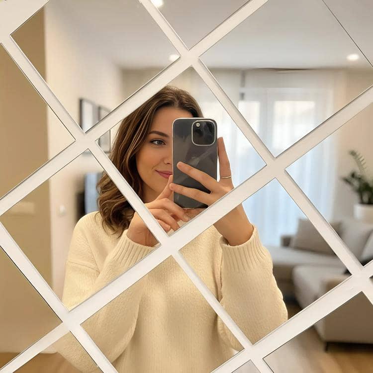Diamond Acrylic rectangular shaped Mirror Set 0