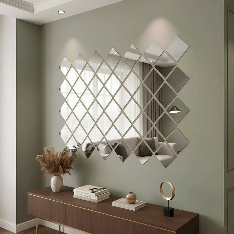 Diamond Acrylic rectangular shaped Mirror Set 2