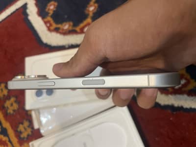 Iphone 16 jv box charger available 90 health white col water  all ok