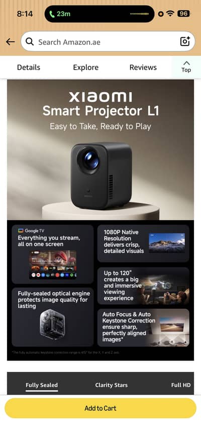 Xiaomi smart projector L1 uk - 1920*1080P - smart projector