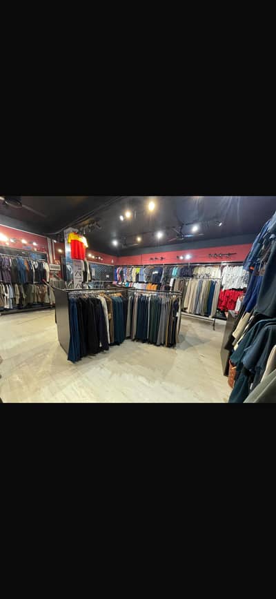 Complete wooden shelves racks for clothing store