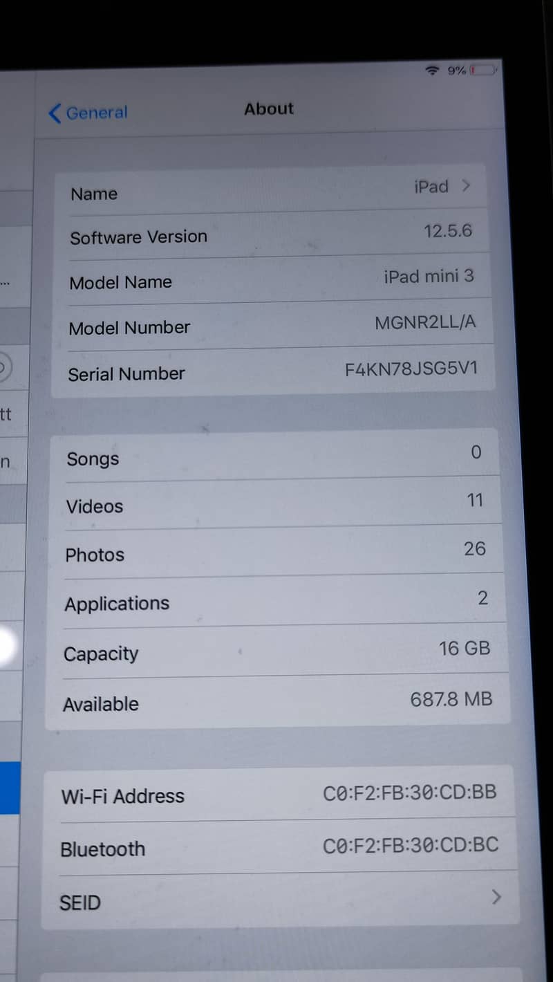 APPLE I PAD MINI 3 7