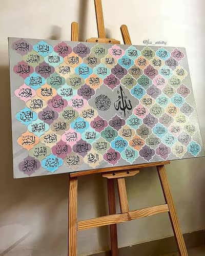 hand painted calligraphy canvas