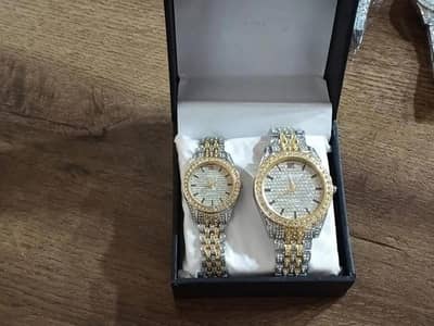 Premium Crystal Stone Studded Couple/Casual Watches - New Condition
