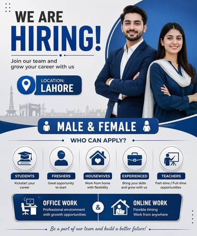 We are hiring male and female for office and online work