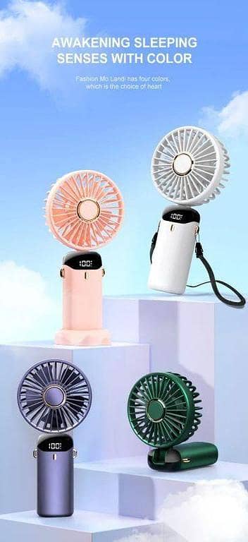 LED Digital Display Rechargeable Fan
