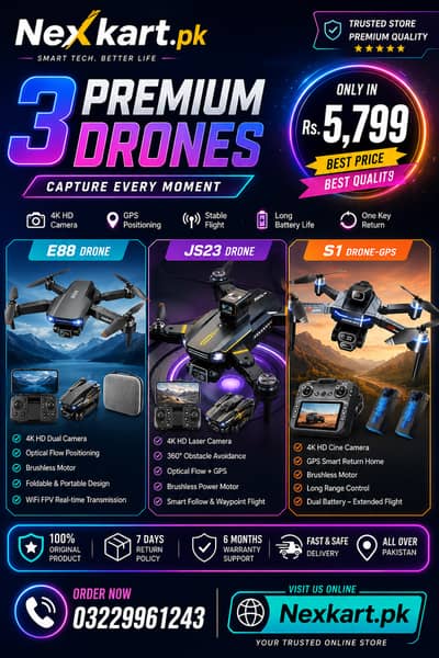 E88 Dual Camera 4K Drone And other Drones Available in low price