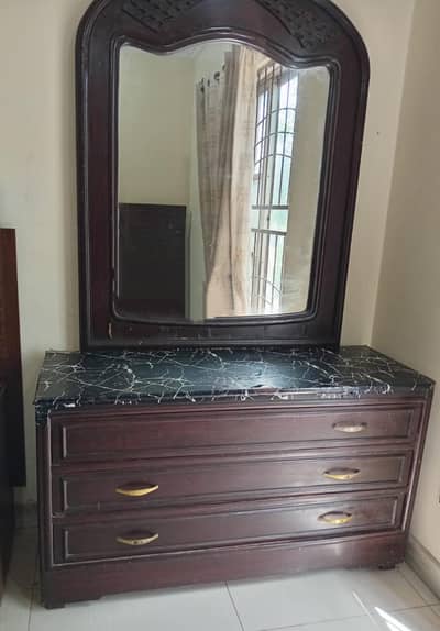 Wooden Dressing Table with Mirror – Good Condition