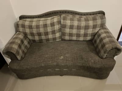 7-Seater Sofa Set (3+2+1+1) – Like-New Foam/Fabric (Office Closure)