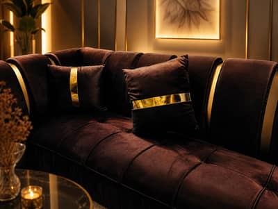 Luxury 5-Seater Sofa Set (3+1+1) | Premium Velvet Sofa