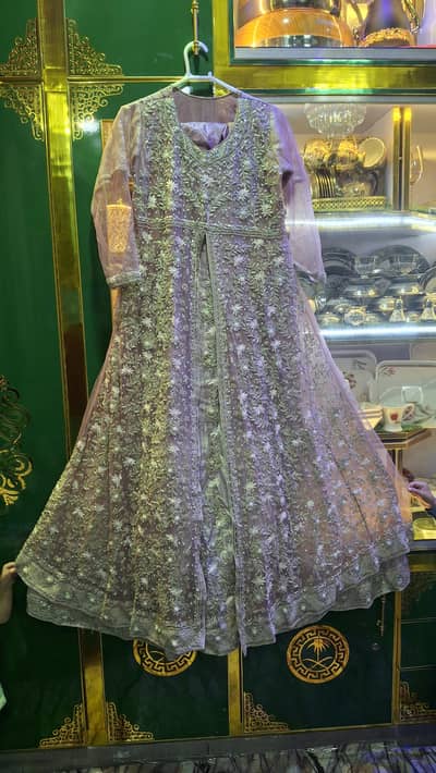 Elegant Lavender Embroidered Maxi Dress