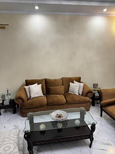 5 seater sofa with 3 serving/centre tables
