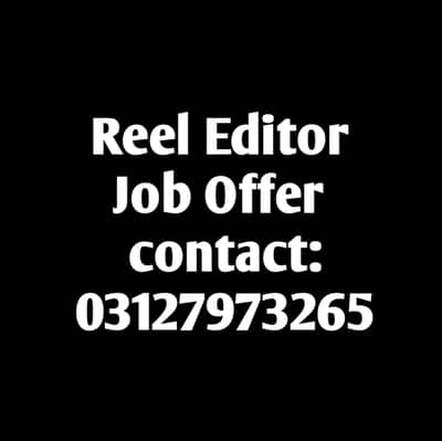 Reel Editor Job offer