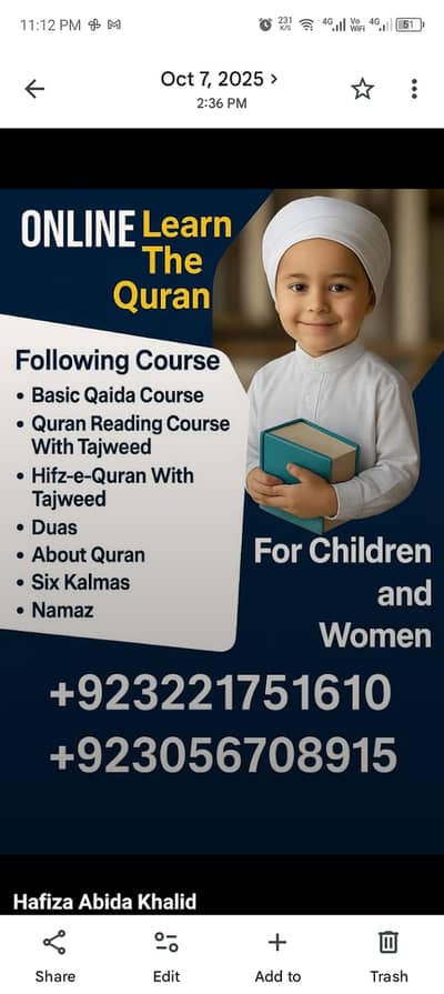 Online Quran & School Subjects Teacher Available