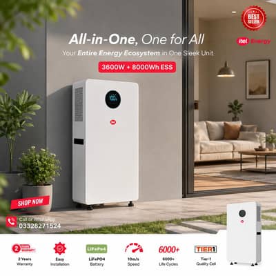 Itel Energy ESS 3600W + 8000Wh LiFePO4 Battery | Solar Backup Solution