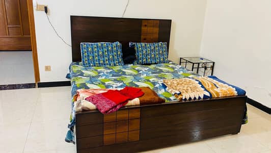 Wooden Bed with standing dressing