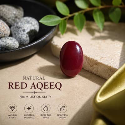 Natural Red Aqeeq Stone - Premium Quality - medium size