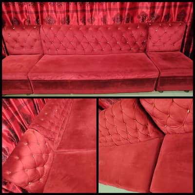 Stylish Sofa Set 5 Seater Red Color