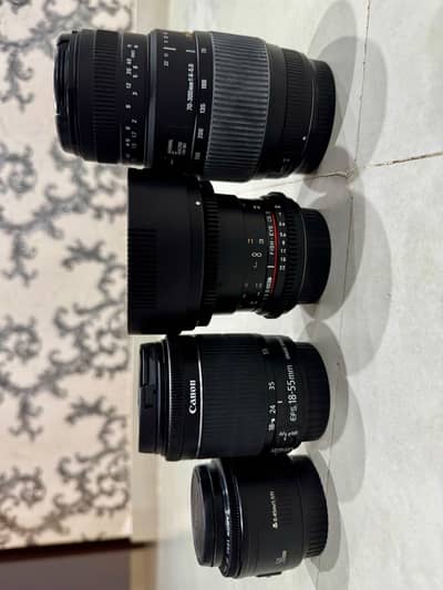 Canon 70D DSLR Camera Kit | 4 Lenses + Flash