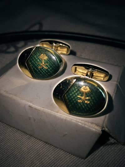Original Saudi Arabian Official Emblem Cufflinks (Government Gift