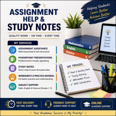 assignment making, presentation and study notes help