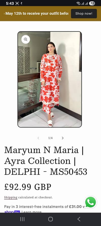 Maryum n maria lawn embroidery 2p