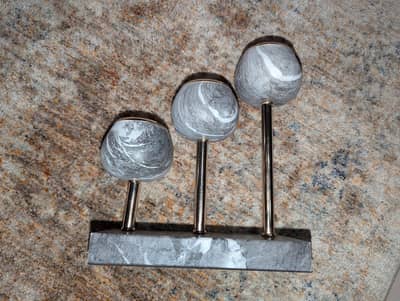 Candle stand | Marble: Grey & White