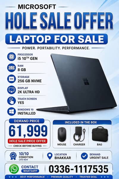 Microsoft soft surface 3 laptop urgent sale bellow market price